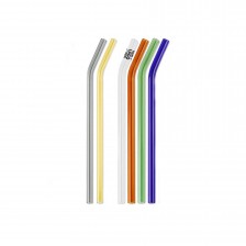 Colorful Reusable Bent Glass Drinking Straw
